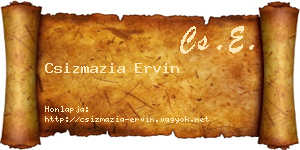 Csizmazia Ervin névjegykártya